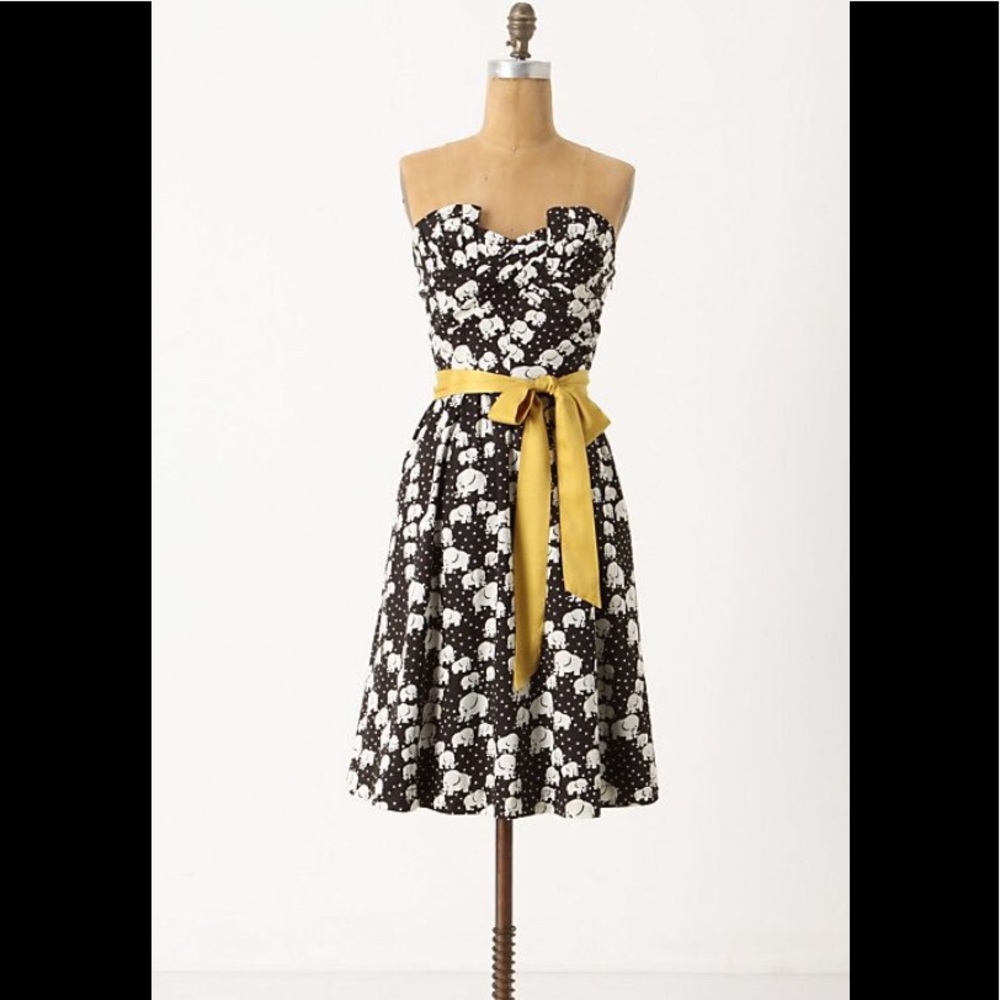 Black & White Cirque A-Line Dress (Anthropologie)